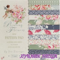 Дизайнерско блокче 6x6"-Painting Flowers- 24л двустран.